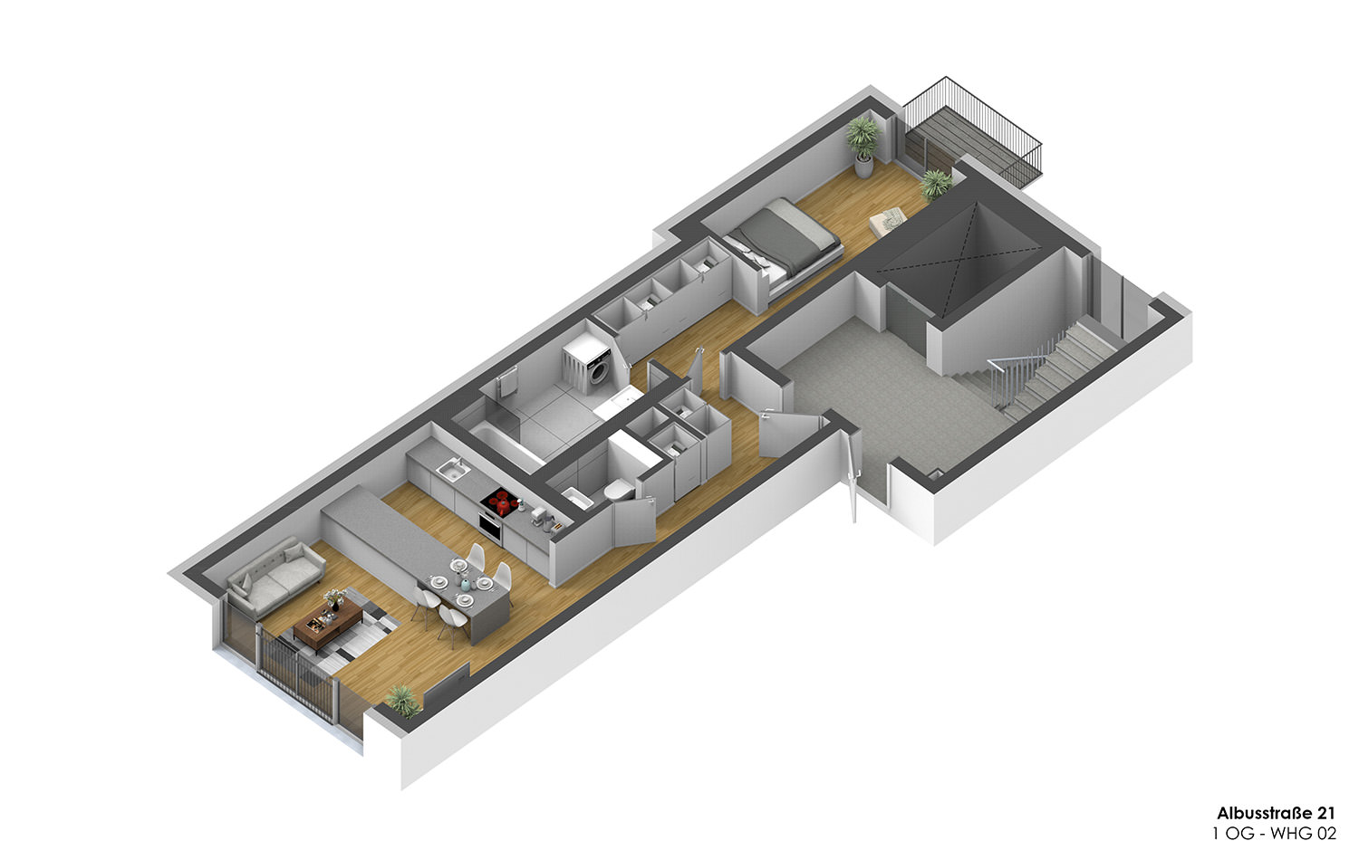 Albusstraße 21 - 1OG - WHG02 - 3D